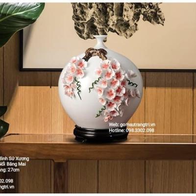 BÌNH SỨ XƯƠNG THỦ CÔNG ĐẮP NỔI BĂNG MAI